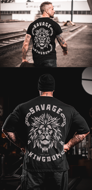 MENS SAVAGE KINGDOM LOGO T-SHIRT (Front and Back)